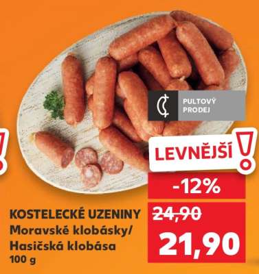 KOSTELECKÉ UZENINY Moravské klobásky/Hasičská klobása