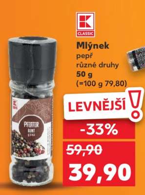 Mlýnek pepř různé druhy