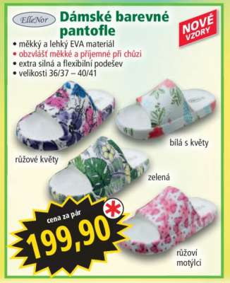 Dámské barevné pantofle