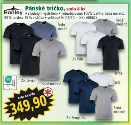 Pánské tričko, sada 4 ks