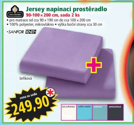 Jersey napínací prostěradlo