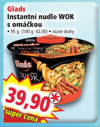 Glads Instantní nudle WOK s omáčkou