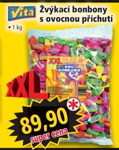 ŽVÝKACÍ BONBONY S OVOCNOU PŘÍCHUTÍ