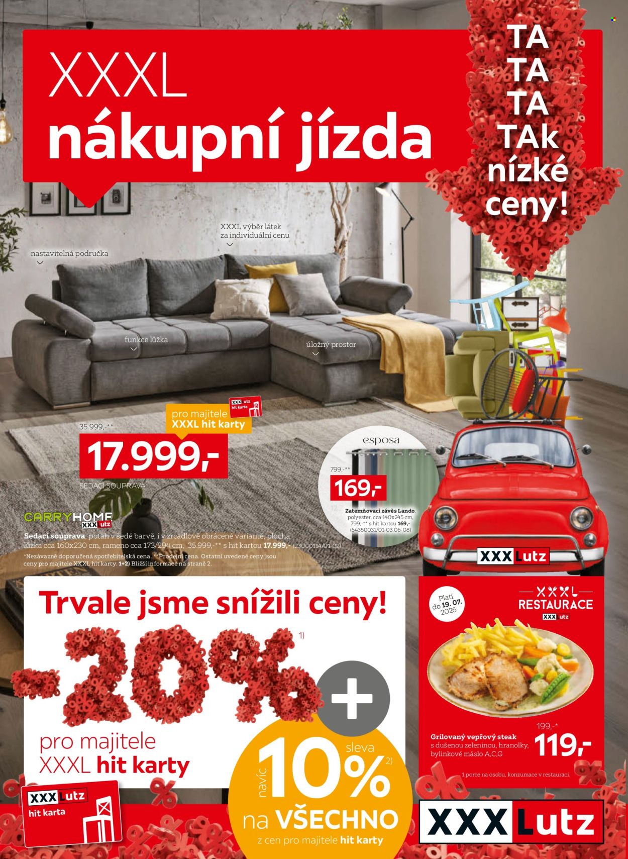 Leták XXXLutz - 6. 7. 2026 - 19. 7. 2026. Strana 1