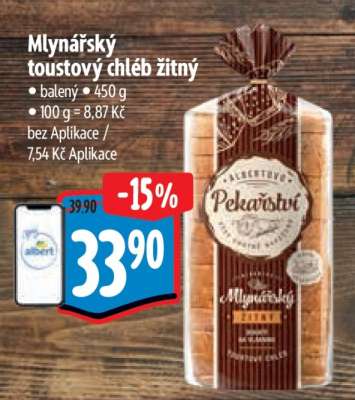 Mlynářský Toustový chléb žitný