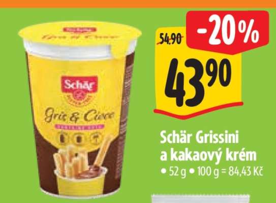 Schär Grissini a kakaový krém
