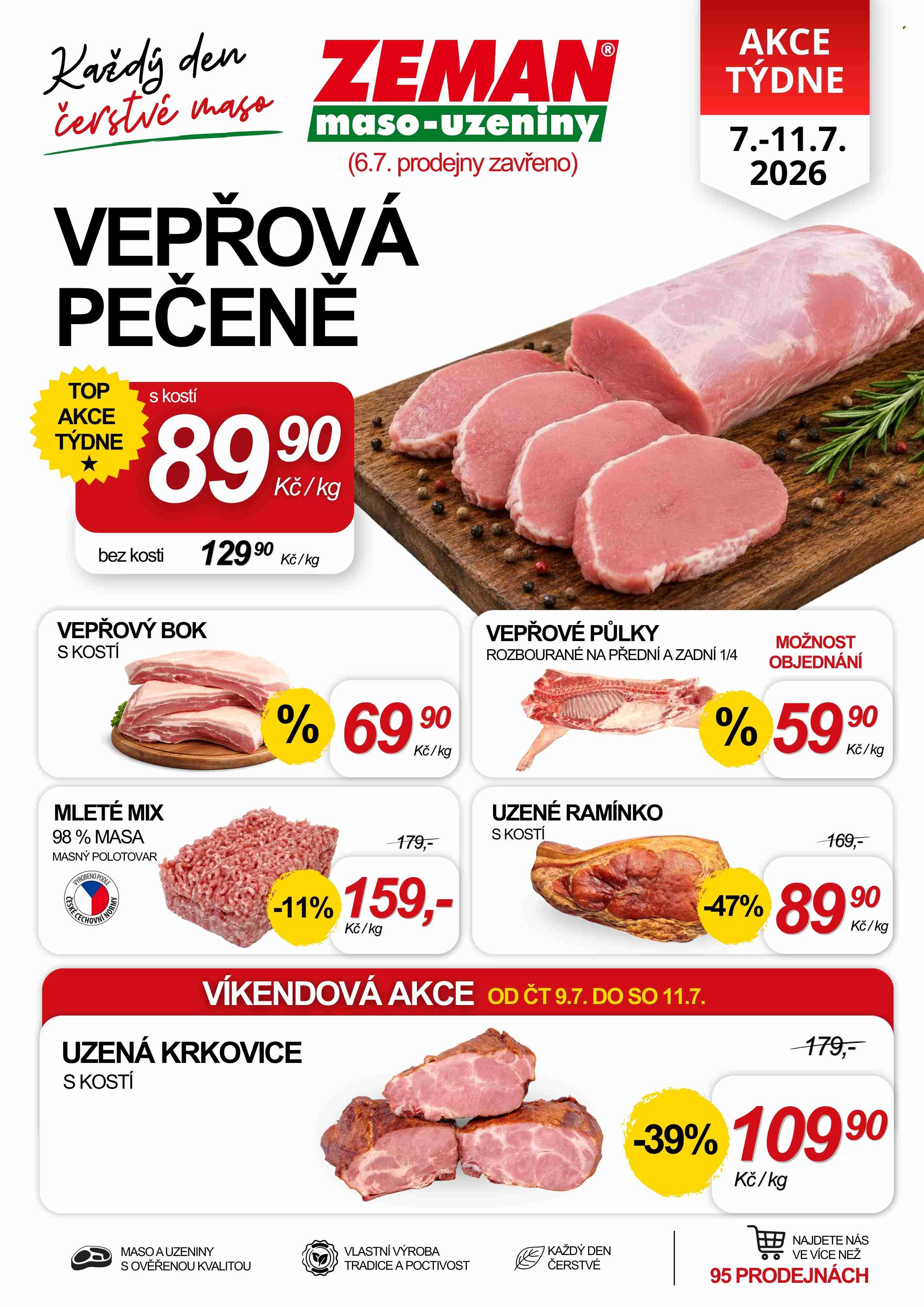 Leták ZEMAN maso-uzeniny - 7. 7. 2026 - 11. 7. 2026. Strana 1