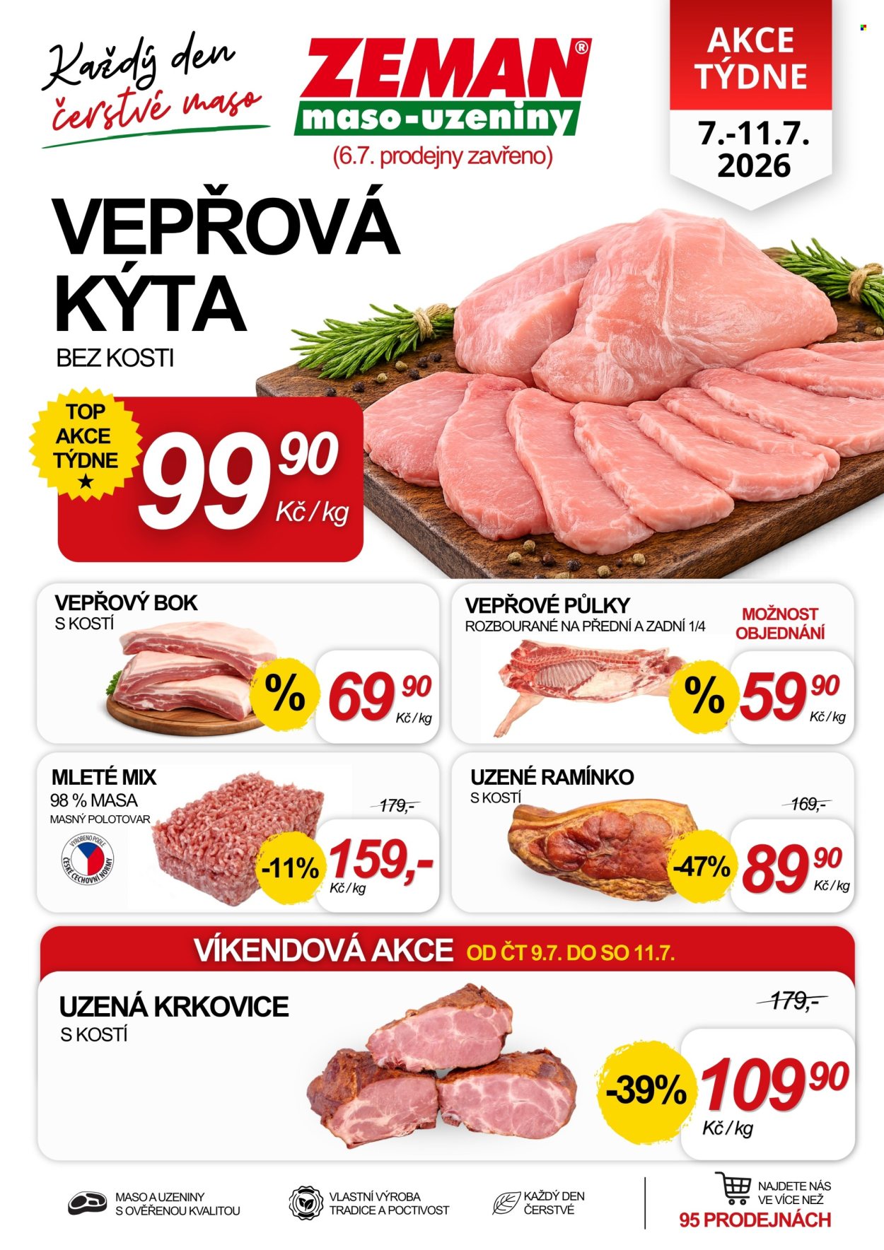 Leták ZEMAN maso-uzeniny - 7. 7. 2026 - 11. 7. 2026. Strana 1