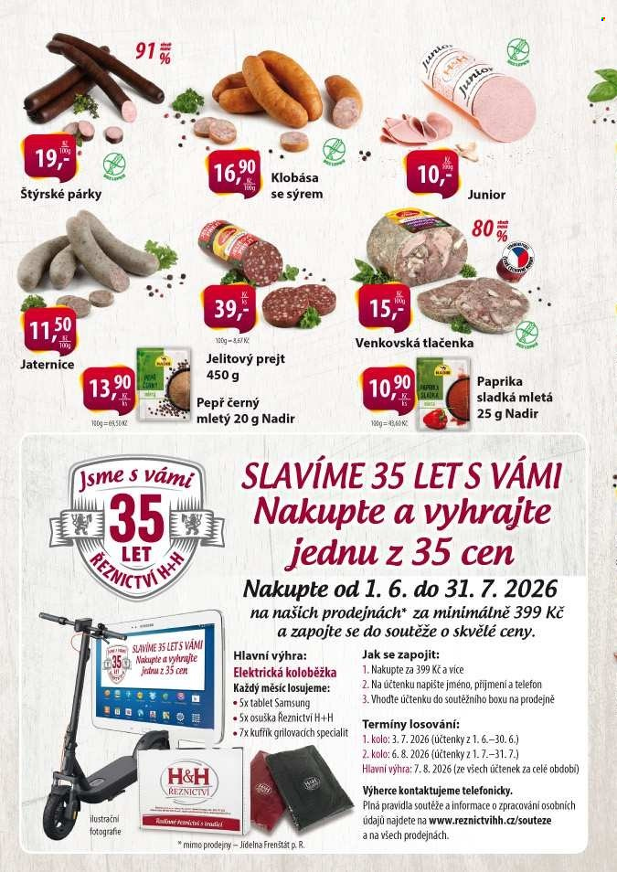 Leták Řeznictví H&H - 6. 7. 2026 - 19. 7. 2026. Strana 2