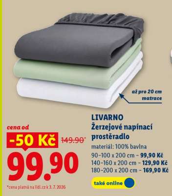 Livarno Žerzejové napínací prostěradlo