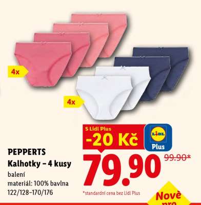 PEPPERTS Kalhotky – 4 kusy