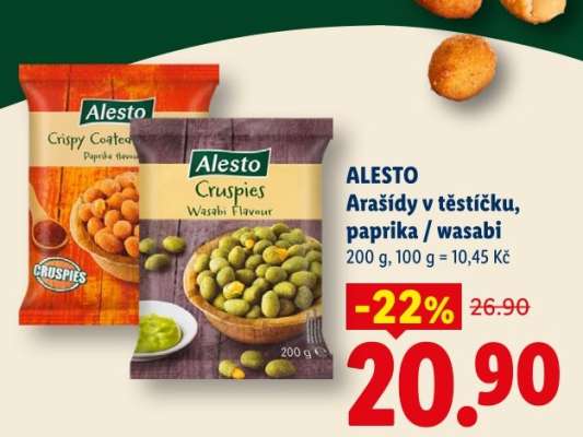 ALESTO Arašídy v těstíčku, paprika / wasabi