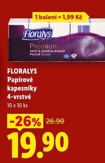 FLORALYS Papírové kapesníky 4-vrstvé
