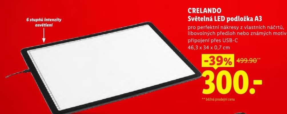 CRELANDO Světelná LED podložka A3