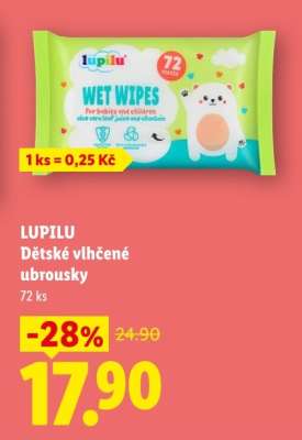 LUPILU DĚTSKÉ VLHČENÉ UBROUSKY