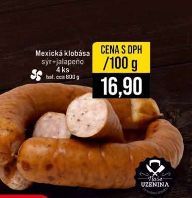 Mexická klobása sýr + jalapeño
