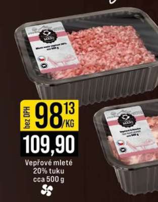 Vepřové mleté 20% tuku cca 500 g