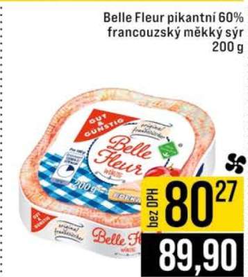 Belle Fleur pikantní 60% francouzský měkký sýr