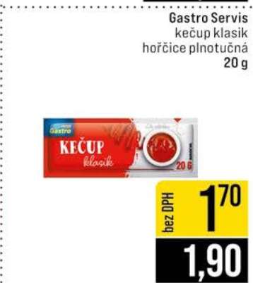 Gastro Servis kečup klasik hořčice plnotučná