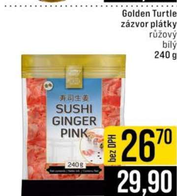 Golden Turtle zázvor plátky růžový