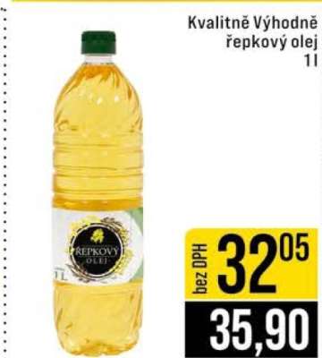 Kvalitně Výhodně řepkový olej