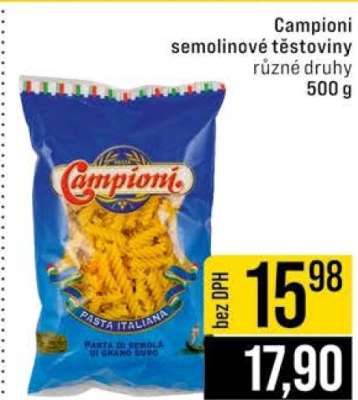 Campioni semolinové těstoviny