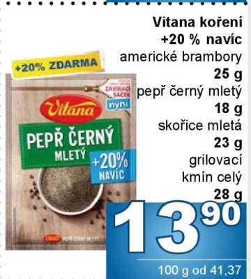 Vitana koření + 20 % navíc