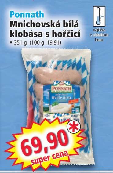 Ponnath Mnichovská bílá klobása s hořčicí