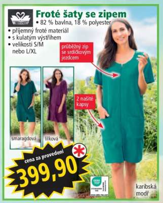 Froté šaty se zipem