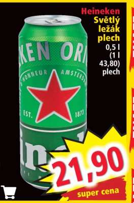 Heineken světlý ležák plech
