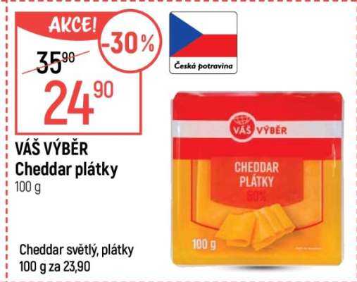 Váš výběr Cheddar plátky