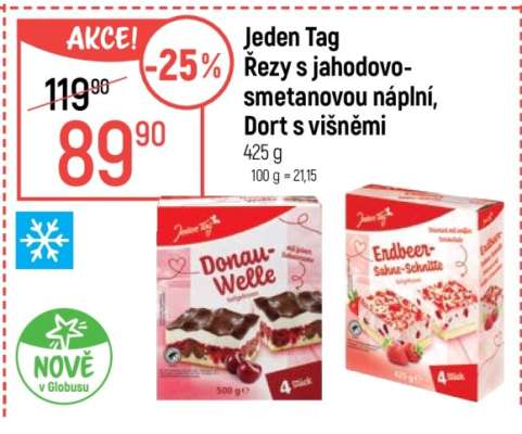 Jeden Tag Řezy s jahodovo-smetanovou náplní, Dort s višněmi