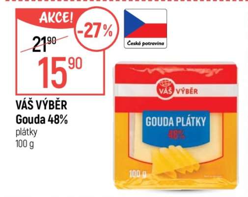 Váš výběr Gouda 48% plátky