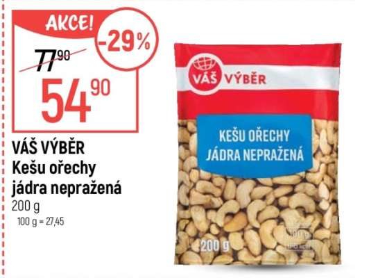 Váš Výběr Kešu ořechy jádra nepražená