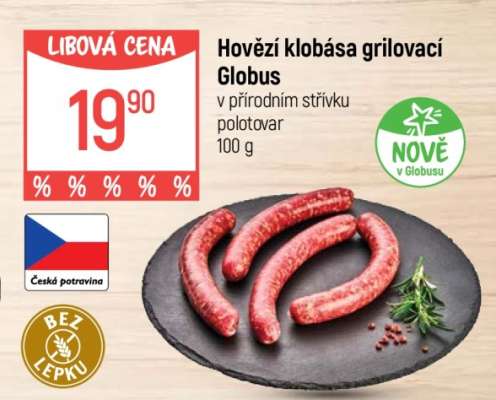 Hovězí klobása grilovací Globus