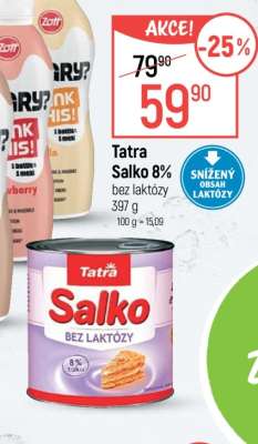 Tatra Salko 8% bez laktózy