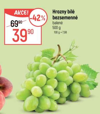 Hrozny bílé bezsemenné