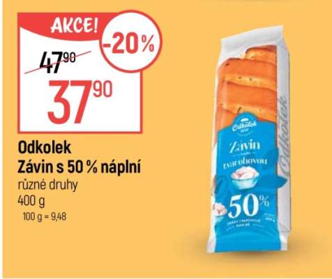Odkolek závin s 50% náplní