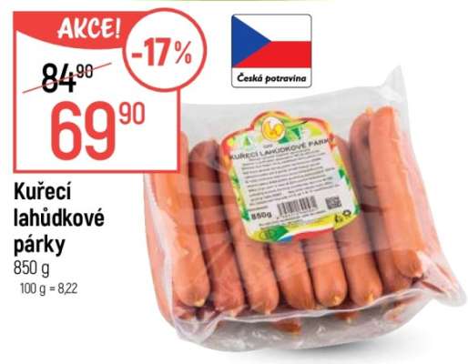 Kuřecí lahůdkové párky