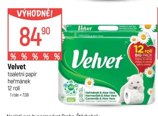 Velvet toaletní papír heřmánek