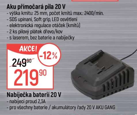 aku Přímočará Pila 20 v