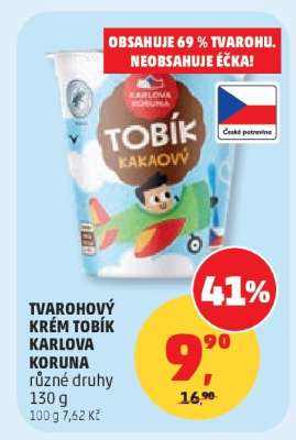 TVAROHOVÝ KRÉM TOBÍK KARLOVA KORUNA