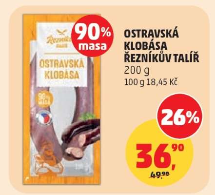 OSTRAVSKÁ KLOBÁSA ŘEZNÍKŮV TALÍŘ