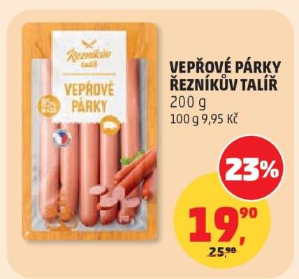VEPŘOVÉ PÁRKY ŘEZNÍKŮV TALÍŘ