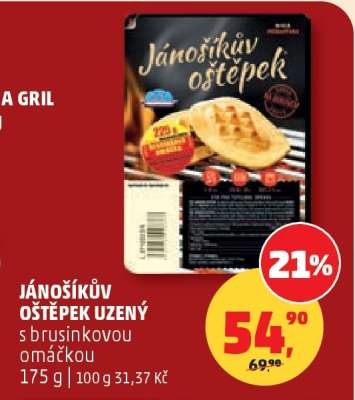 JÁNOŠÍKŮV OŠTĚPEK uzený , s brusinkovou omáčkou