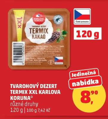 Tvarohový dezert Termix XXL Karlova Koruna