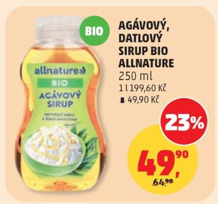 Agávový, datlový sirup BIO Allnature