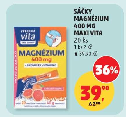 Sáčky Magnézium 400 mg Maxi Vita