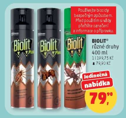 BIOLIT různé druhy 400 ml
