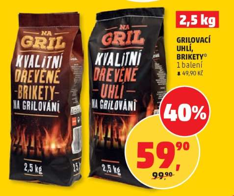 GRILOVACÍ UHLÍ, BRIKETY*